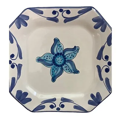 VTG Vietri Italy Hand Painted Seafood Buffet Blue Starfish Wall Plate Octagonal • $24.99