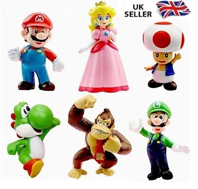 Cute Super Mario Mini Figure Toys Doll Action Figures Collection Gift 6 PCS ✅ • £9.99