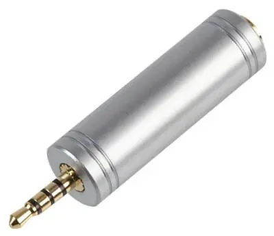 4 Pole 3.5mm To 2.5mm Jack Plug Adapter Converter 3.5mm All Metal Chrome Body • £2.99