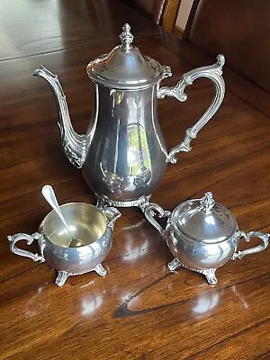 Wm. Rogers 800 Antique Silver Plate Four-piece Tea Coffee Service Set • $32