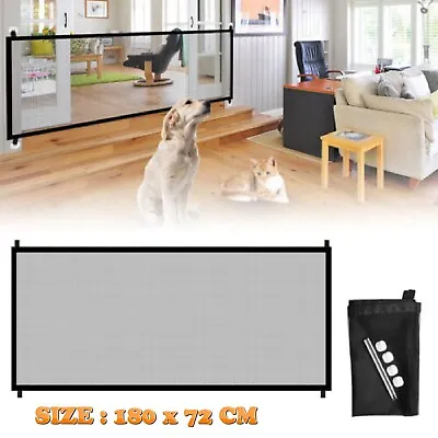 Dog Pet Mesh Gate Pets Barrier Baby Kid Safety Fence Outdoor Retractable Guard • $15.49