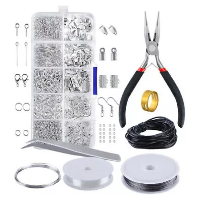 £8.60 • Buy Jewellery Making Starter Kit Wire Findings Pliers Set Tool Necklace Repair DIY