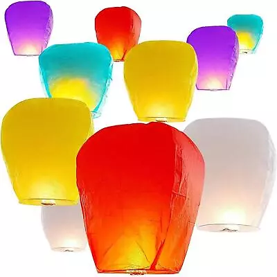10pack Paper Wishing Light Fire Sky Flying Paper Candle Paper For Birthday Wish • $22.89