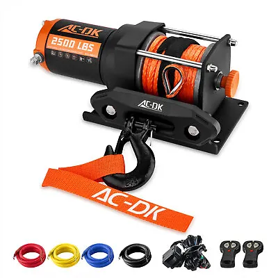 2500LBS Electric Winch Synthetic Rope Off-road 12V 39FT ATV Truck Towing Trailer • $104.49