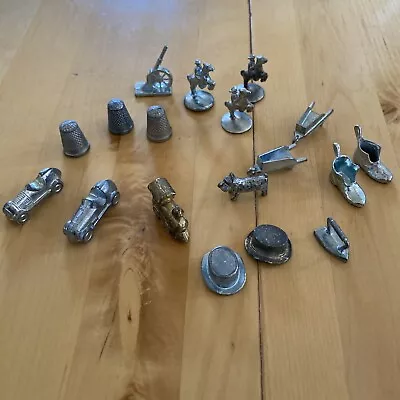 Lot Of 18 Monopoly TOKENS Pieces Shoe Iron Top Hat Dog Car Thimble Horse Train • $24.99