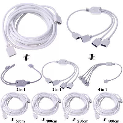 1-10PACK 4Pin Extension Wire Cable Cord Female Connector RGB LED Strip Light • $21.61