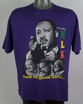 Vintage Martin Luther King MLK Keep The Dream Alive Purple T-Shirt XL Malcom X • $17.99