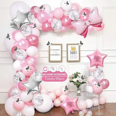 $14.99 • Buy Girls Birthday Balloons Garland Wedding Party Butterfly Decor Balloon Arch Kit