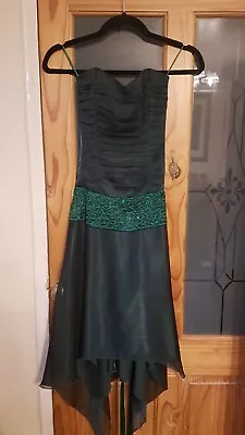 Charas Stunning Emerald Gown Corset Back Fastening Size 10 Prom Dress • £20