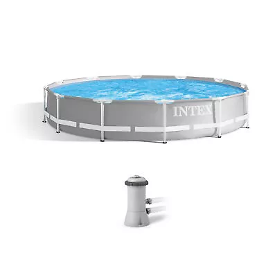 Intex 26711EH 12 Foot X 30 Inch Prism Frame Above Ground Swimming Pool With Pump • $141.99