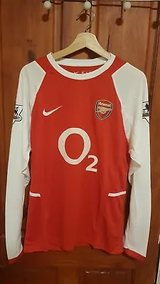 Arsenal 2003/2004 Home Football Jersey Henry #14 Medium Long-sleeves NEW • £70