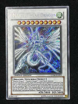 Yugioh Majestic Star Dragon Secret Rare Good Condition Ct06-en003 • $8.62