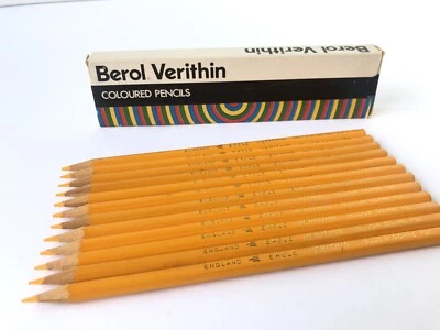 £10 • Buy 12 X NEW Vintage Eagle Berol Verithin Pencils Retro Yellow Ochre 736 Pencil