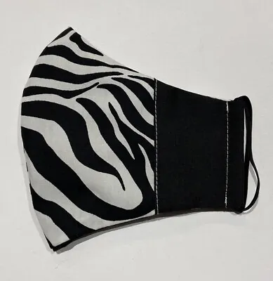Face Mask Protective Covering Washable Filter Pocket Adult. Zebra Print • £3