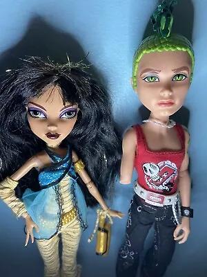 G1 Monster High Deuce & Cleo De Nile First 1st Wave Dolls 2010 Accessories Lot • $69.29