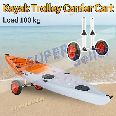 $50.88 • Buy Foldable Kayak Trolley Carrier Cart Wheel Collapsible  Aluminium Canoe 100kg AU
