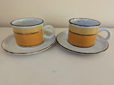 £25 • Buy VINTAGE MIDWINTER STONEHENGE - SUN- 2 CUPS & SAUCERS - Good Condition