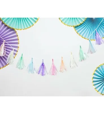 Iridescent Pastel Tassel Garland Banner Baby Shower Birthday Mothers Day Party  • £4.79