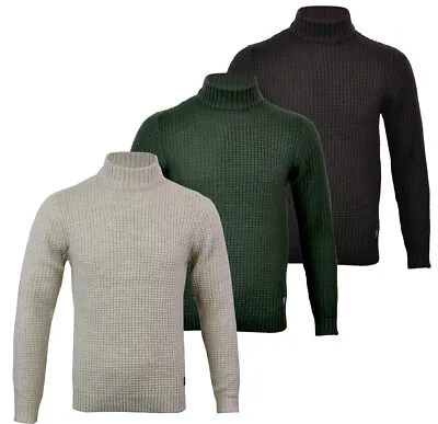 Mens Turtle Polo Neck Wool Blend Premium  Warm Jumper Knitted Winter Top S-XXL  • $16.79