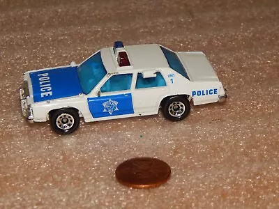 Vintage 1987 Matchbox Ford Ltd Unit 1 White & Blue 1:69 Diecast Police Car • $6.77