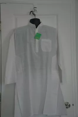  Indian Mens Kurta NWT White 40 Cms / Medium  • $20