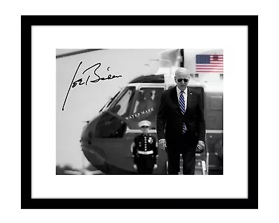 Joe Biden 8x10 Signed Photo Print Marine One US Flag Background Liberal Gift • $10.99