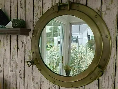 24 Antique Porthole Nautical Cabin Mirror Brass Finish Large Wall Decorative New • $122.39