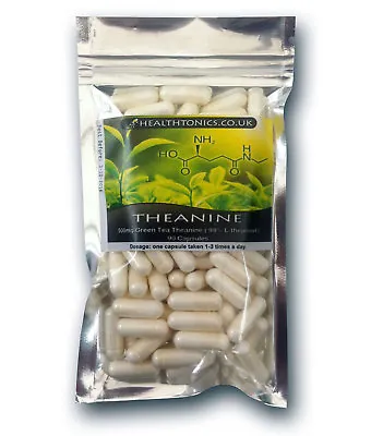 Theanine 500mg (98% L-Theanine) Vegetarian Caps No Additives Or Fillers • £6.02