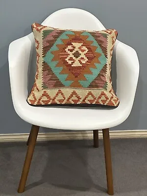 Genuine Afghan Handwoven Chobi Kilim Cushion Cover ( 45 CM X 45 CM ) AF # 43 • $49