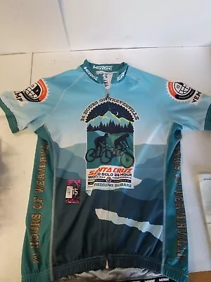 VERGE Santa Cruz Men's Medium Blue/Green SS FZ Cycling Jersey (#415) • $1.25