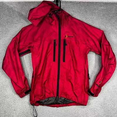 Moonstone Gortex Jacket Mens Medium Red Black Logo Lightweight Lined Windbreaker • $39.99