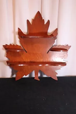 VTG Handmade Maple Leaf Shaped Large 18  X 18  Wood Shelf • $19.99