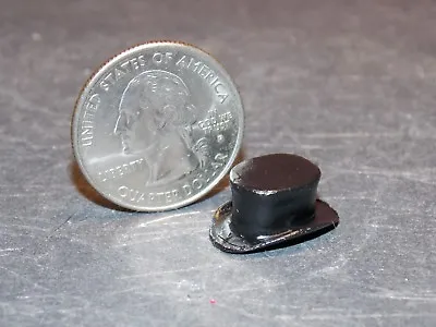 Dollhouse Miniature Metal Men's Black Top Hat 1:24 Scale Z300 Dollys Gallery • $5.99