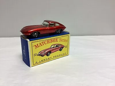 MATCHBOX  Lesney Moko E Type Jaguar No. 32 & ORIGINAL BOX • $112