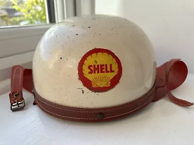 Vintage 1950's Motorcycle Pudding Bowl Helmet With SHELL Decal - Collectable • $12.32