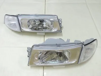 1998 99 00 2001 Mitsubishi Lancer Evo 5 6 Chrome Headlights & Clear Corner Light • $225