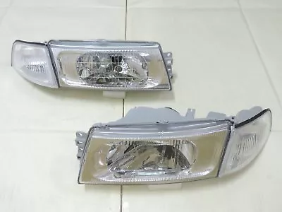 1998~99~00~2001 Mitsubishi Lancer Evo 5 6 Chrome Headlights & Clear Corner Light • $215