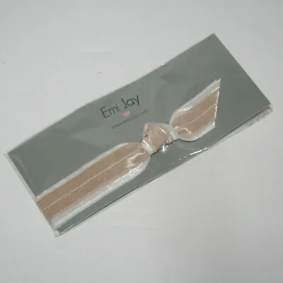 $6.66 • Buy Emi Jay Stretch Headband, Beige White Ribbon Elastic