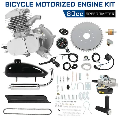 80cc Bike Motorized Motor Petrol Gas Engine Full Kit Air Cooling + Speedometer • $89.89