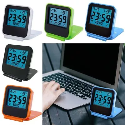 Folding Temperature Calendar Travel Clock Number Clock Alarm Clock LED Digital • $16.31