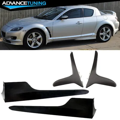 For 04-10 Mazda RX-8 Coupe OE Style Side Skirts Rocker Panel + Front Mud Flaps • $186.99