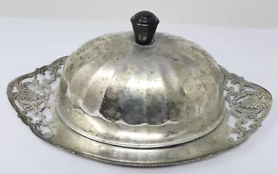 £10 • Buy BUTTER DISH Silver Plated Domed With Glass Liner By Regency Plate EPNS A1