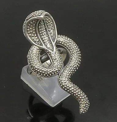 925 Sterling Silver - Vintage Cobra Snake Adjustable Band Ring Sz 9 - RG23262 • $98.13