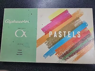 Vintage Pastels Weber COSTELLO ALPHACOLOR Box Of 48 Used Sticks U.S.A. Art • $24.95