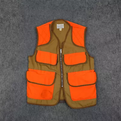 Vintage Hunting Vest Mens Medium Brown Blaze Orange Shooting American Field 80s • $29.95