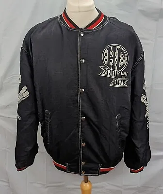 Take Five Varsity Jacket Men Vintage American Collage Snaps Black Size L • £22.85