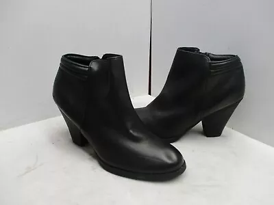 MIA LUCE Black Zip High Heel Ankle Boots Womens Size 8.5 M • $24.95