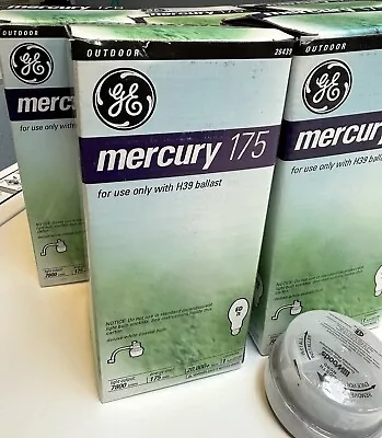 6 New + GE 175-Watt White Deluxe Mercury Light Bulb 26439 (H39 Ballast Use Only) • $65