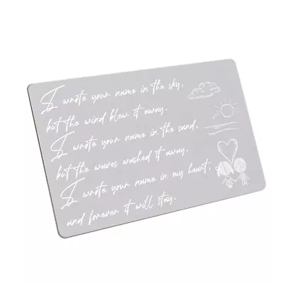 Loving I Wrote Your Name In The Sky Design Engraved Keepsake Metal Wallet Card • £5.99