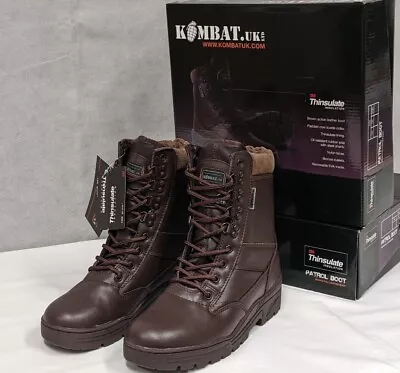 Kombat Army Cadet Brown Leather Military Combat Patrol Boots - Security Tactical • $49.67